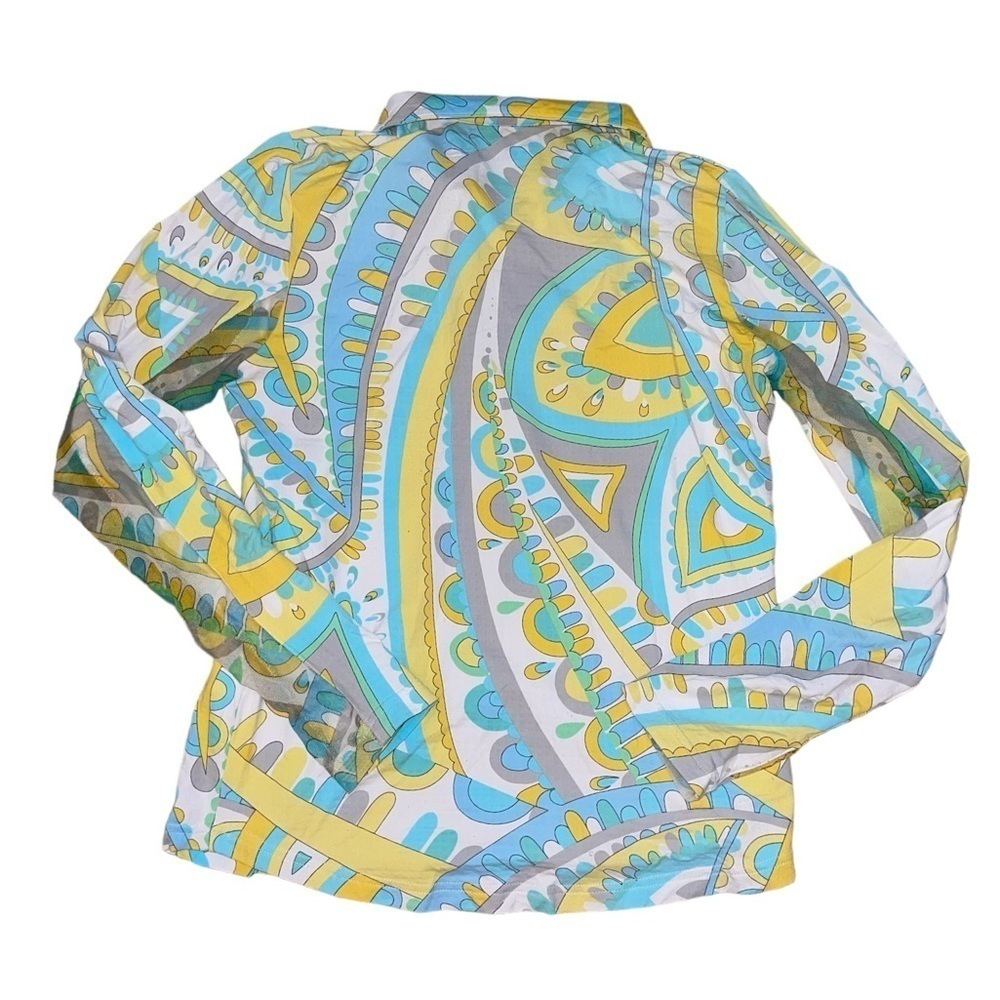 Ichikuls yellow blue pucci inspired half zip pullover women’s size small - Picture 2 of 8